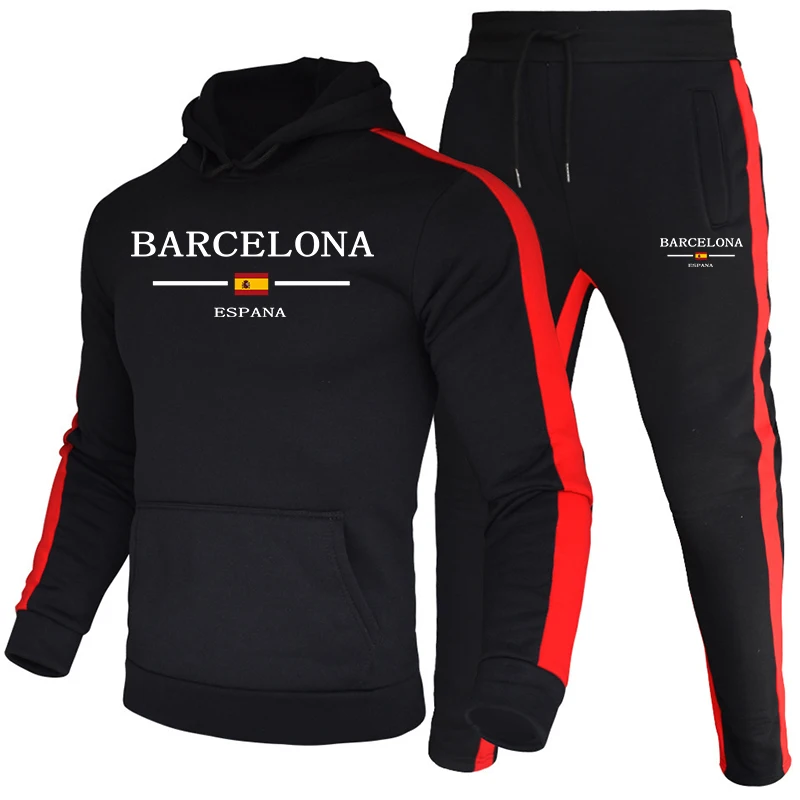 

Man Hoodie Jogger Trousers 2pcs Set High Quality Casual Sports Jogging Suit Autumn Winter Fashion Hooded Longsleeved Sportswear
