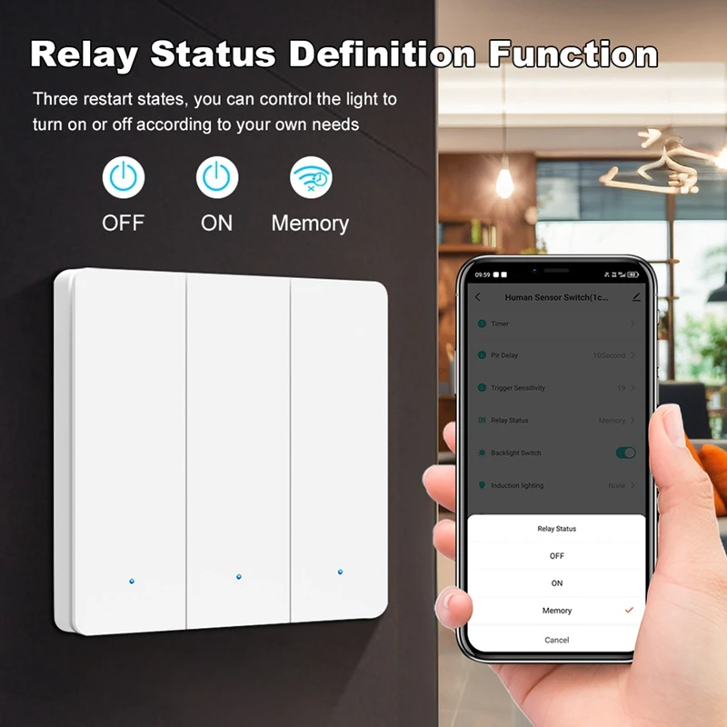 Upgrade Tuya Zigbee Millimeter Wave Human Body Induction Switch Wall Switch Single Fire Switch Magnetic Hold EU Push-A73P