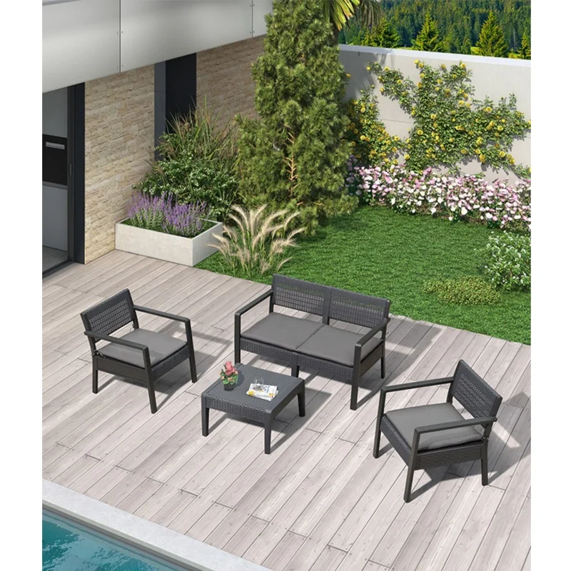 Aluminum Outdoor Garden Rattan Furniture Chair Sofa Set Rope Furniture Set Garden Furniture/Sets/Sofas Outdoors Furniture