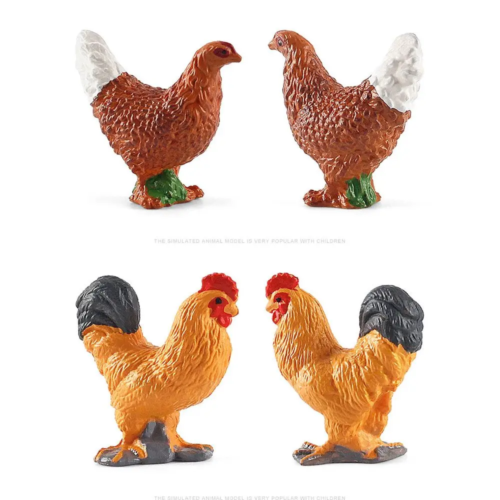 Figuritas de granja en miniatura para niños, juguetes de modelos de animales, aves de corral simuladas, regalo de nueva educación