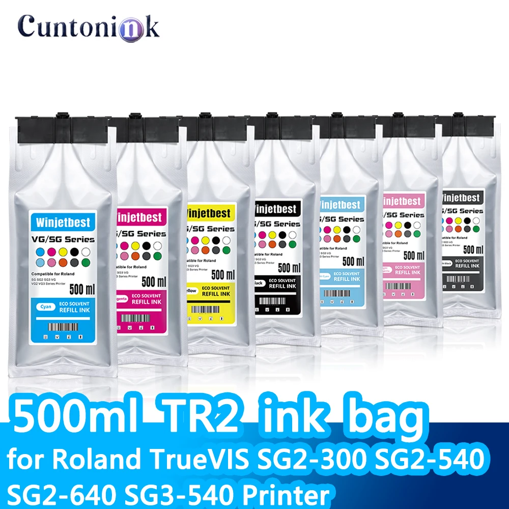 

Eco-solvent Ink 500ml TR2 ink bag with disposable chip for Roland TrueVIS SG2-300 SG2-540 SG2-640 VG2-540 VG2-640 VF2-640
