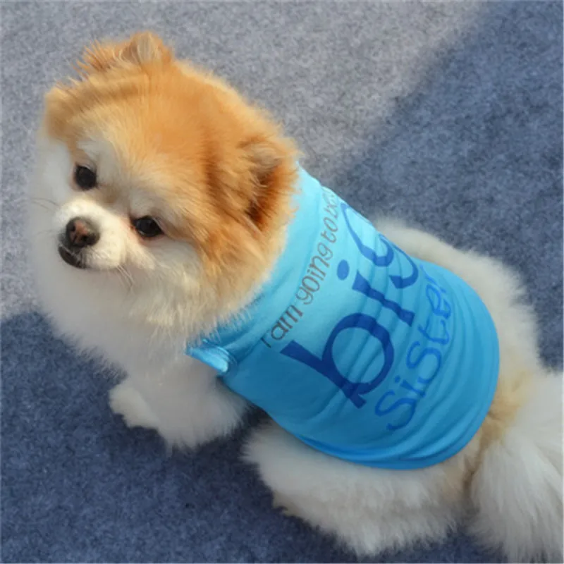 Big Sister Dog Clothes Pet Products Letter Print Puppy Clothing Small Dog Cat Vest Shirt Pet Dogs Costume view 5