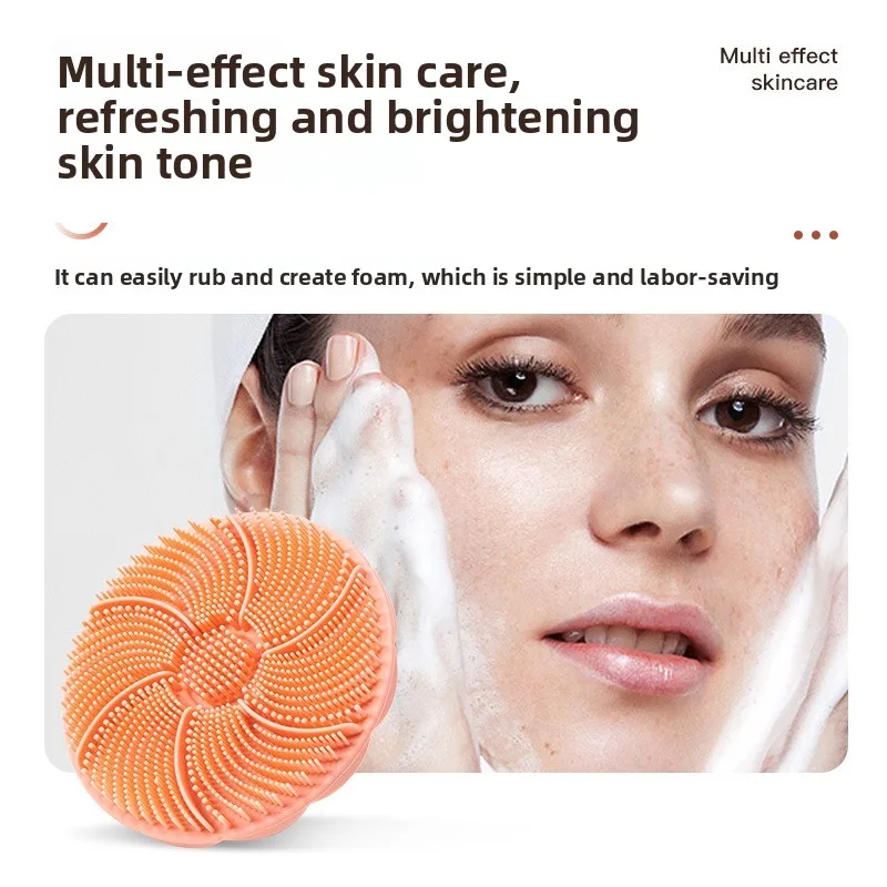 Soft Silicone Body Scrubber Shampoo Brush Handheld Shower Cleansing Brushes Exfoliating Bath Brush Head Massager Bathing Tools