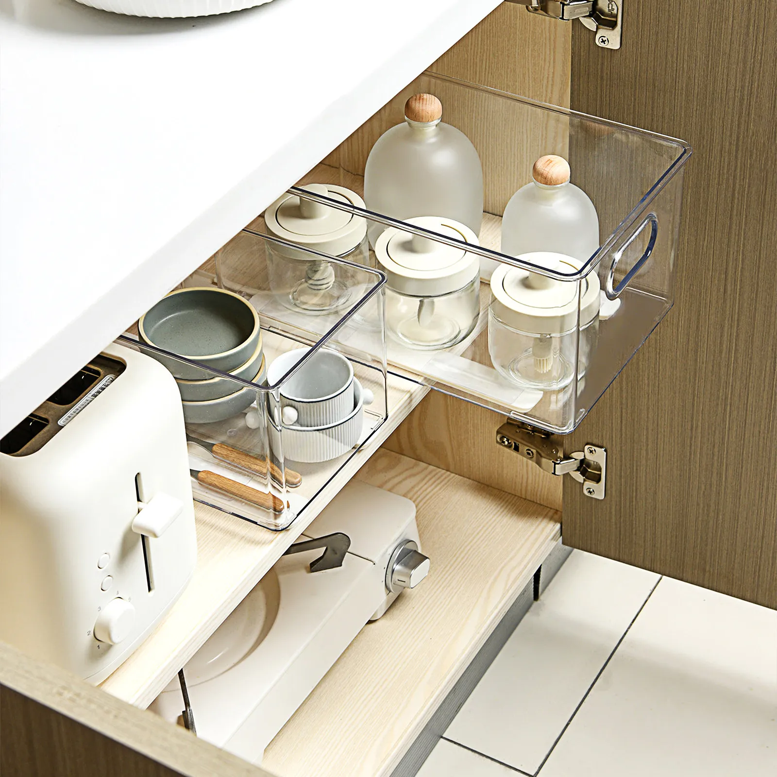 4Pcs Strong Drawer Guide Slides Easy Install Adhesive Backing Smooth Burr Free Long Bars for Cupboards Lockers