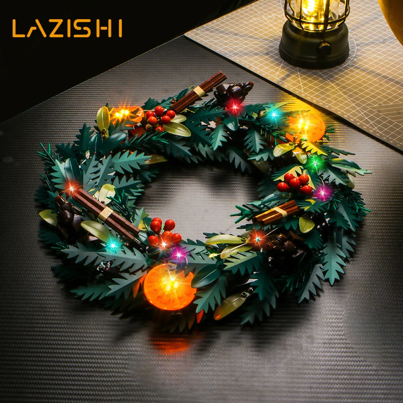 Lazishi LED Light 10340 Set Suitable for Wreath Building Blocks Christmas Gift (Lighting Accessories Only)