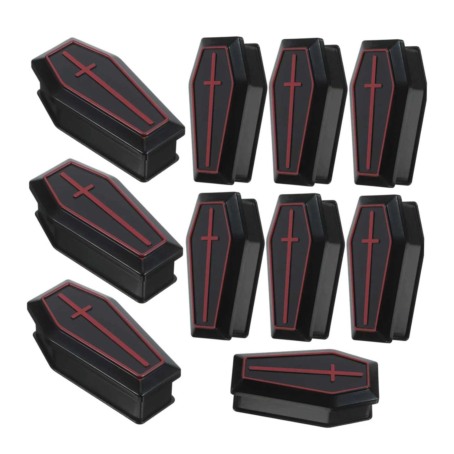 صندوق تابوت هالويز صغير بغطاء ، زينة تابوت صغيرة ، دعائم مزحة ، خدعة أم حلوى ، هدايا حفلات ، موديلات ، 5: 10