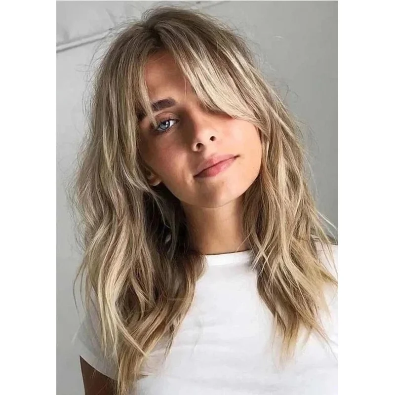 Real Hair New Fashion Beautiful Women's Golden Brown Wigs 16In