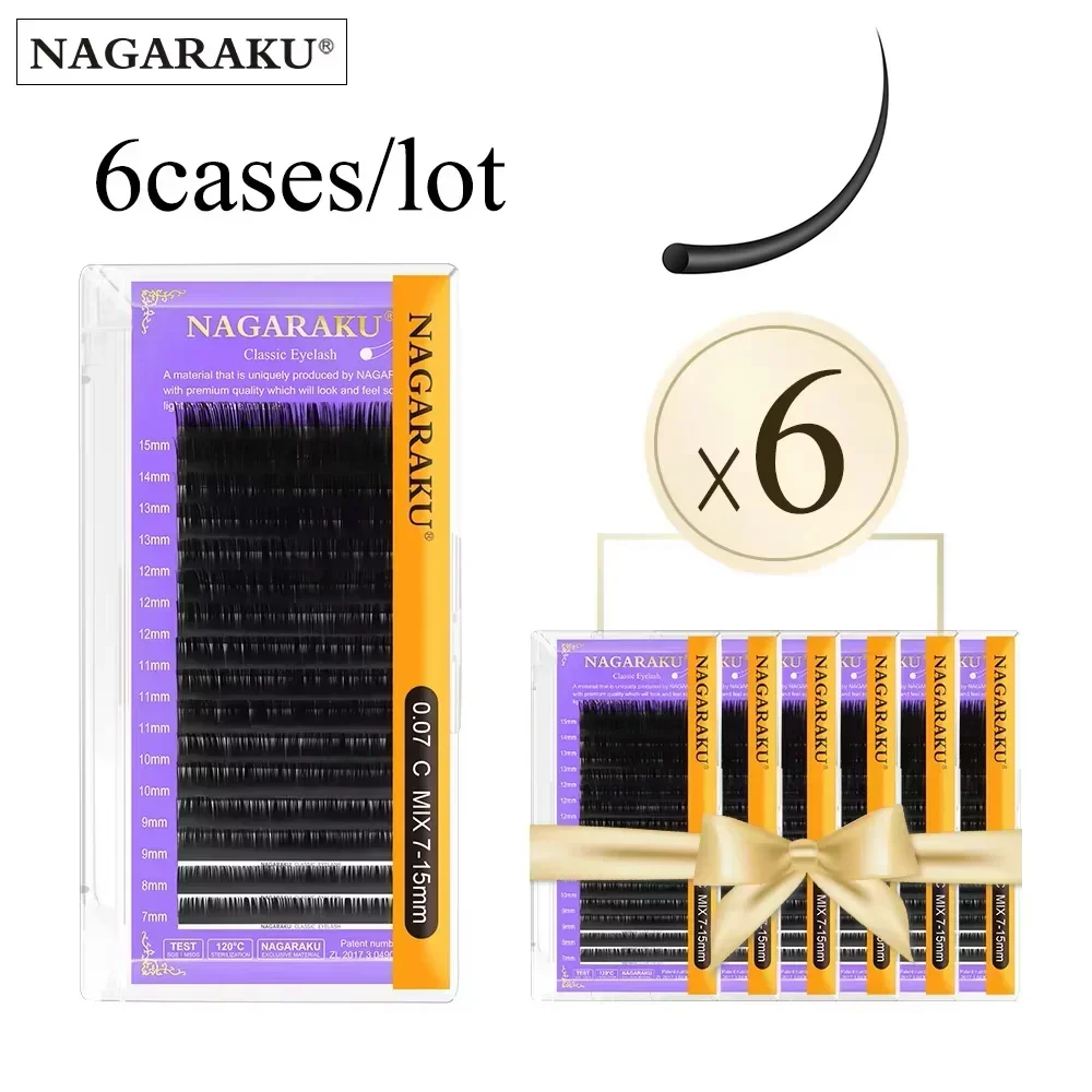 NAGARAKU All Size 6 Case C D Curl Faux Mink Eyelashes Extension Individual Eyelashes Artificial Fake False Eyelashes Make up