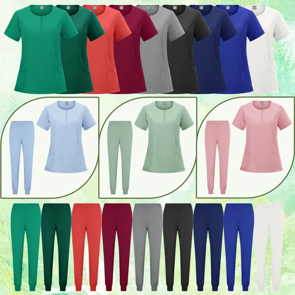 Nieuwe Scrubs Vrouwen Schoonheidssalon SPA Uniformen Dierenkliniek Winkel Veterinaire Tandheelkunde Werkkleding Set Medische Verpleegster Uniform Unisex