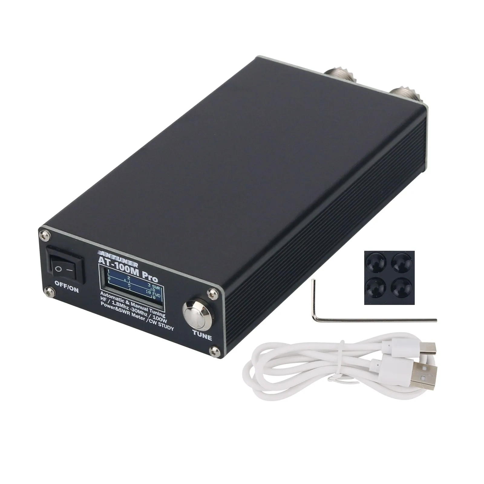 

Автоматическая ручная настройка AT-100M Pro Универсальный антенный тюнер 1,8 МГц-30 МГц КСВ-метр мощности для YAESU/ICOM/KENWOOD