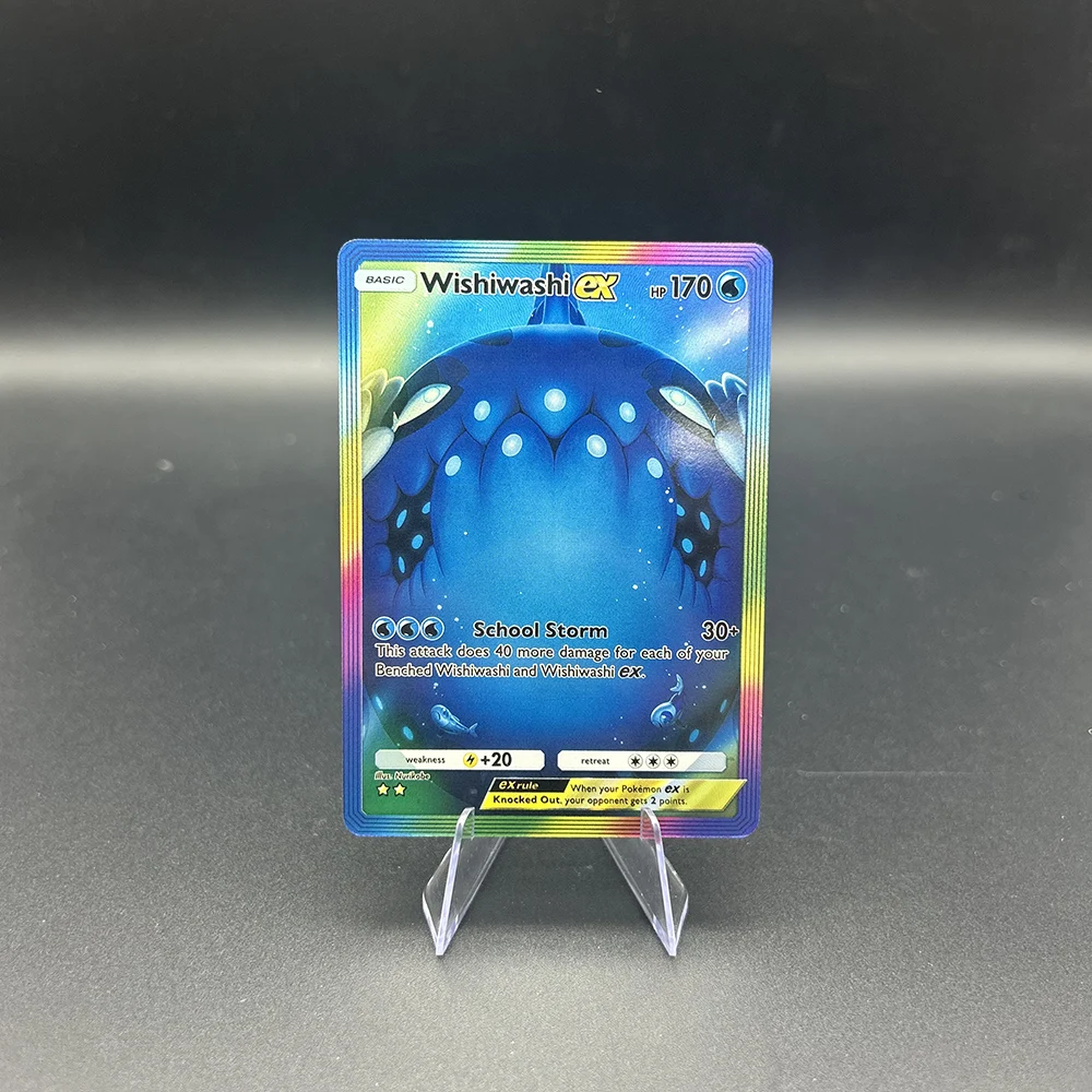 DIY Anime Proxy PTCG Pocket Collection Card English Snorlax Raikou Entei Mew Tapu Koko Refractive Color Flash Card Gifts Toy