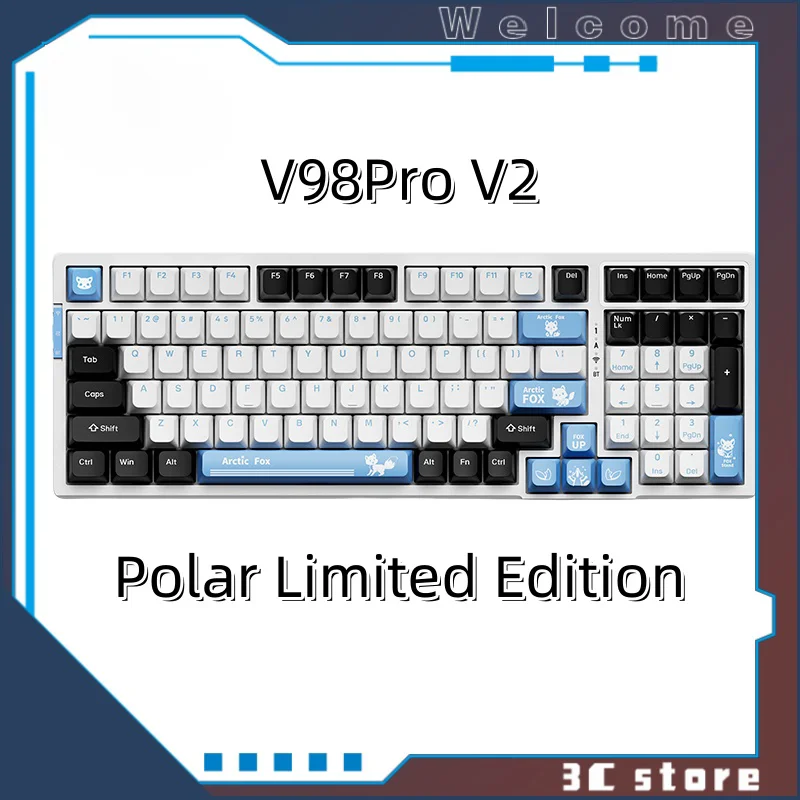 Vgn V98pro V2 Mechanical Keyboard 98 Bluetooth Wireless Tri-Mode Pbt Keycap Hot Swappable Rgb Backlit Office Gaming Keyboard