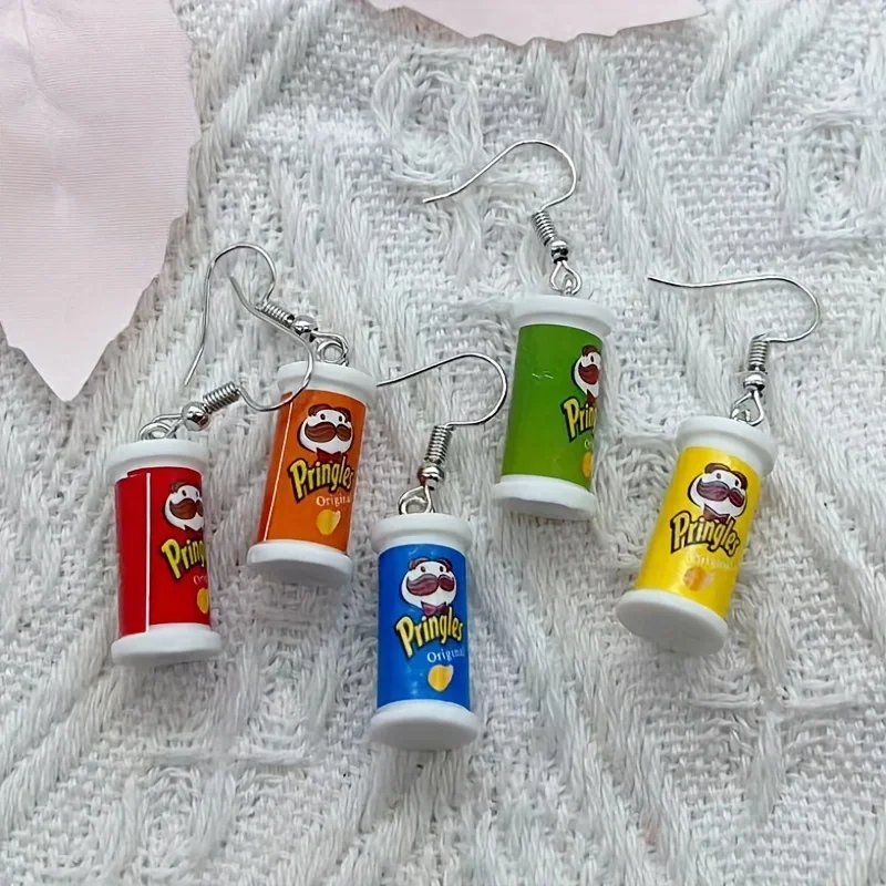 10pcs mini cute colored potato chip design earrings. Women's earrings, the best choice