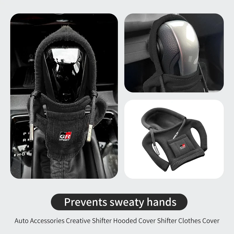 Hoodie Car Gear Shift Cover Manual Handle Change Lever Decor  For Toyota GR Sport Gazoo Racing Yaris 86 Corolla Hilux Supra