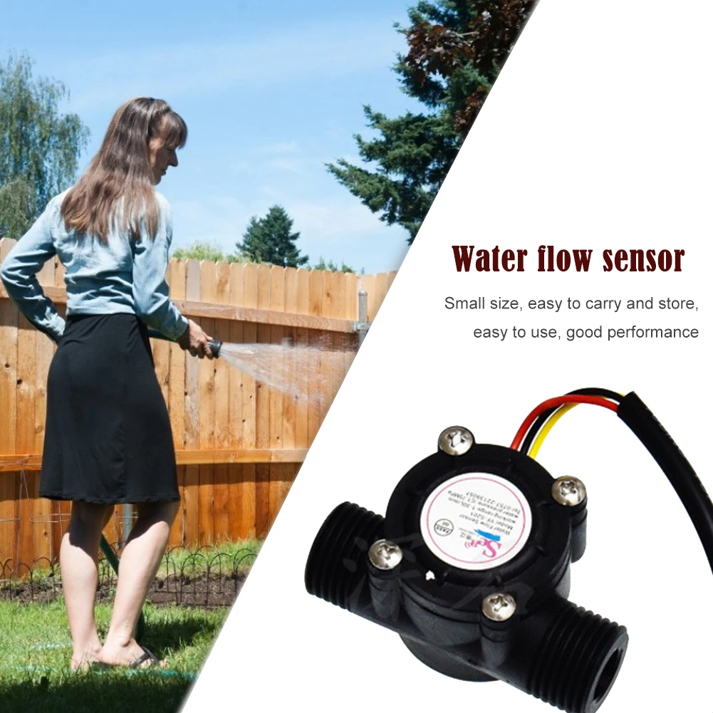 YF-S201 Water Flow Sensor 1.75MPa Hall Effect Flow Sensor DC 5-18V 1/2 Inch Water Control Liquid Flowmeter Flowmeter Counter