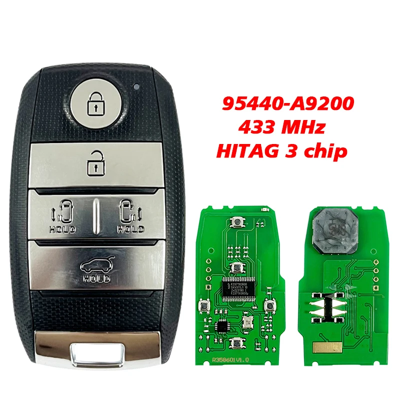 CN051163 Aftermarket Key Smart Remote Key 433 MHz HITAG 3/47 chip FCC SVI-YPFGE05 95440-A9200 For KIA Carnival 2016-2017