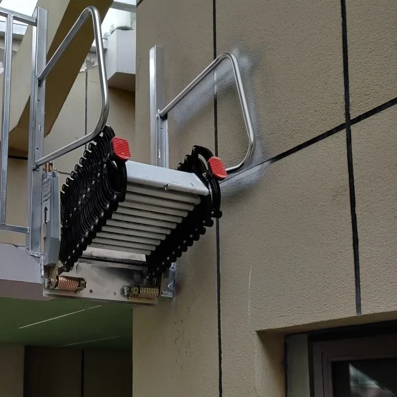 Attic Ladder To Climb Telescopic Folding Stairs 2.75M-3M Wall Mounted Loft Step-Ladder Size