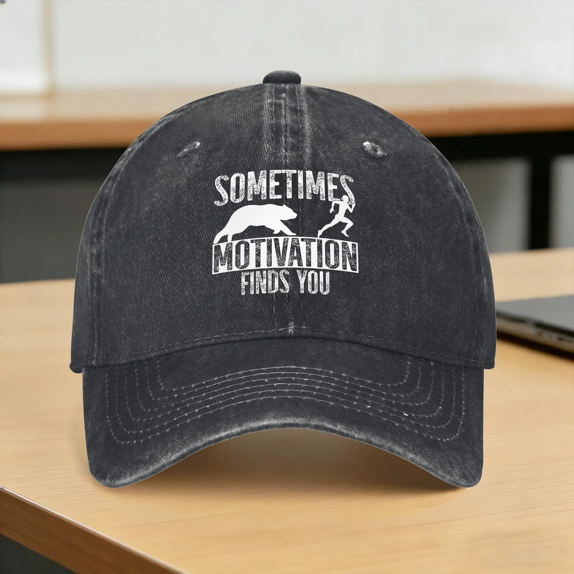 Summer Sometimes Motivation Finds You Baseball Cap Sun  High Quality Print Washed Trucker Hat Female Male Rock Snapback Cap