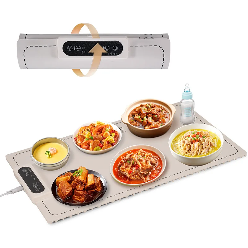

2026 New multifunctional foldable flexible silicone food warming plate for home use