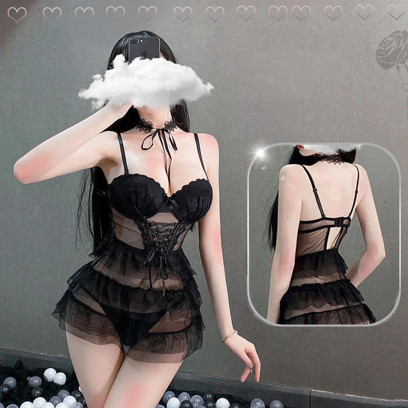 

See Through Sexy Lingerie Women Lace Babydoll Dress Sleepwear Underwear Babydolls Sheer Cosplay Party Night Club Uniforms Exotic