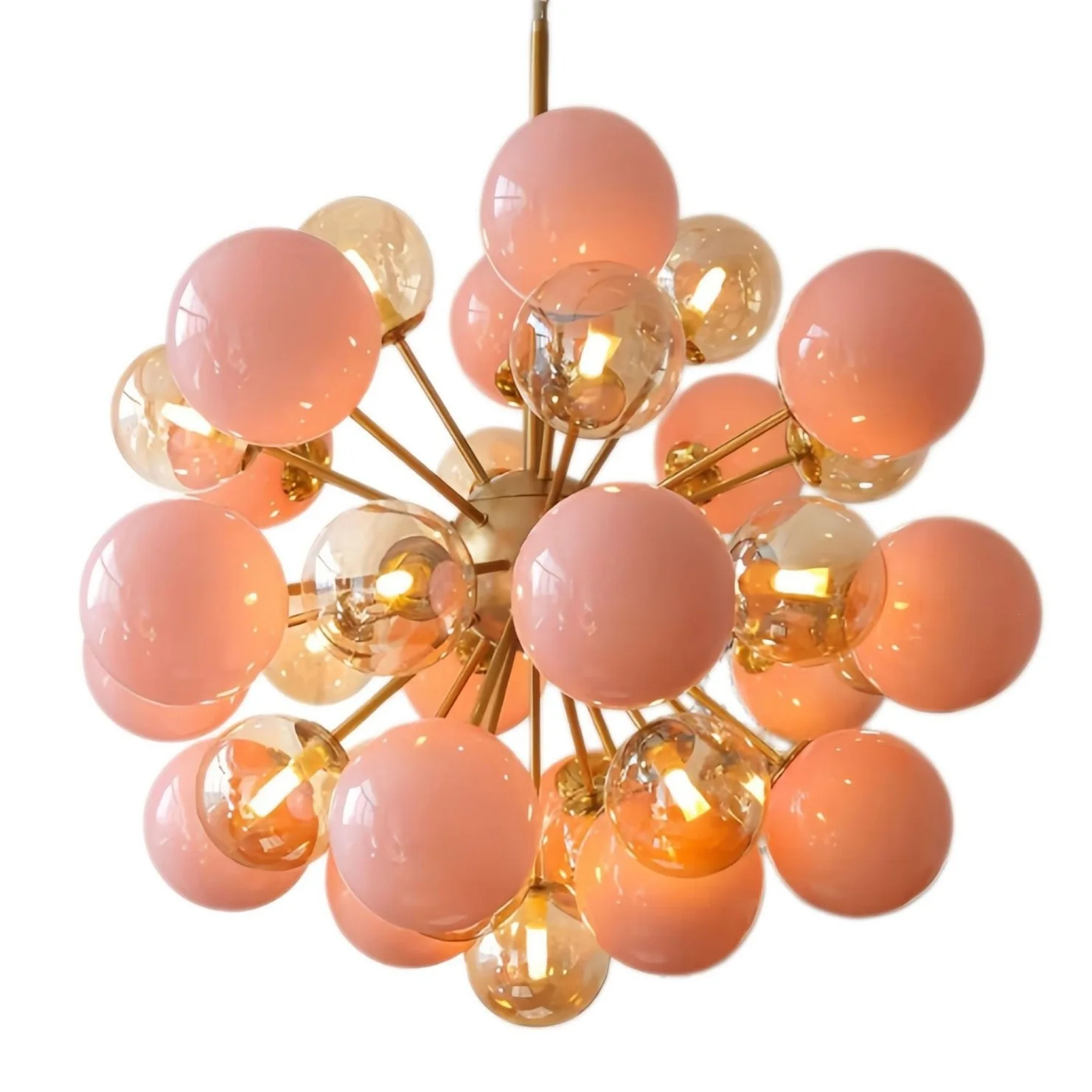 Pink Bubbles Blast Glass Chandeliers Glass Bubbles Ball Ceiling Chandelier Bedroom Dining Room Villa Foyer Ceiling Deco Lighting
