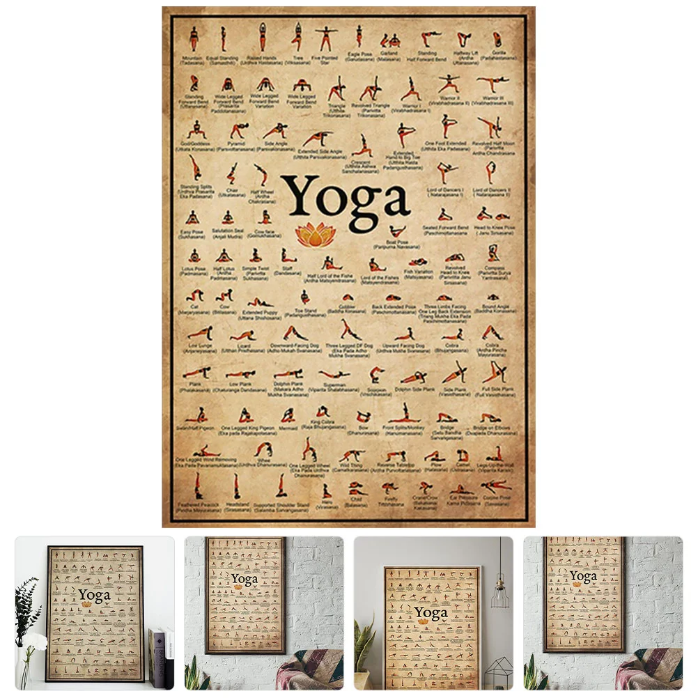 Yoga Poster Wanddecoratie Slijtvast Foto Vervangbare Decoratieve Houding Woonaccessoire