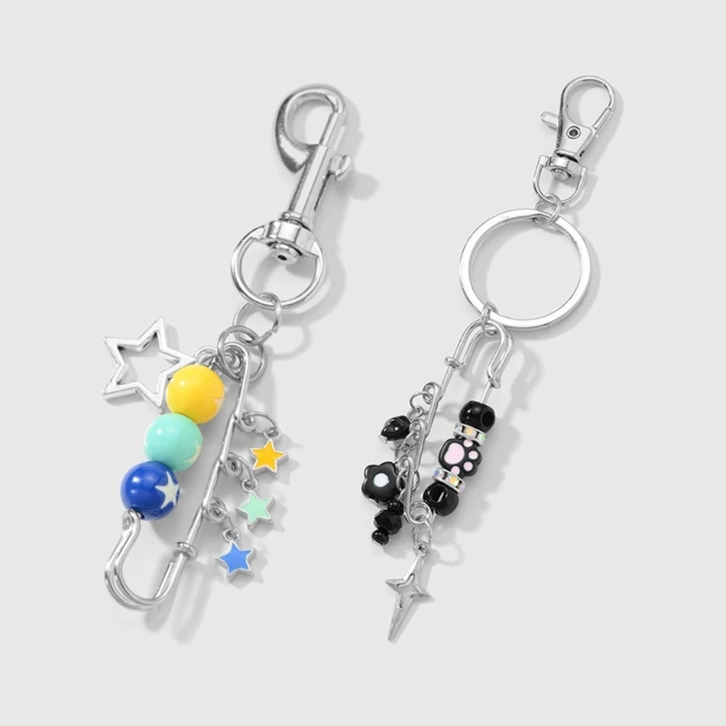 

Star Beaded Bag Charm Pendant Aesthetic Purse Charms Aesthetic keychains Keyring for Women Backpack Purse Handbag Decors