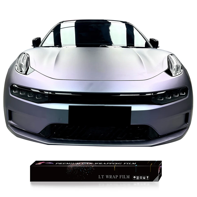 

Цветная автомобильная пленка PPF, меняющая цвет, самовосстанавливающийся материал для домашних животных, Капри для домашних животных, серый, фиолетовый (Sub), автомобильная виниловая пленка, рулон