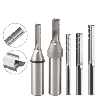 5Pcs 4mm 6mm 12.7mm TCT 3 Flutes File Tooth Straight Groove Milling Cutter Wood Cutter Tools Carving Machine Router Bit