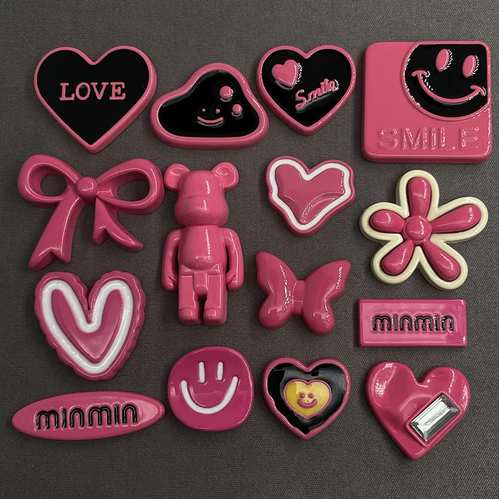 Pink acrylic Hipster Play accessories diy phone case cream glue handmade hairpin patch material