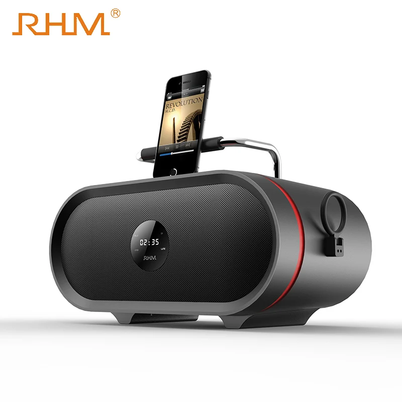 

RHM RM-K666 HiFi Speaker Portable Outdoor Party Karaoke Player With 2 Wireless Mics & Bass Effect Hot Selling