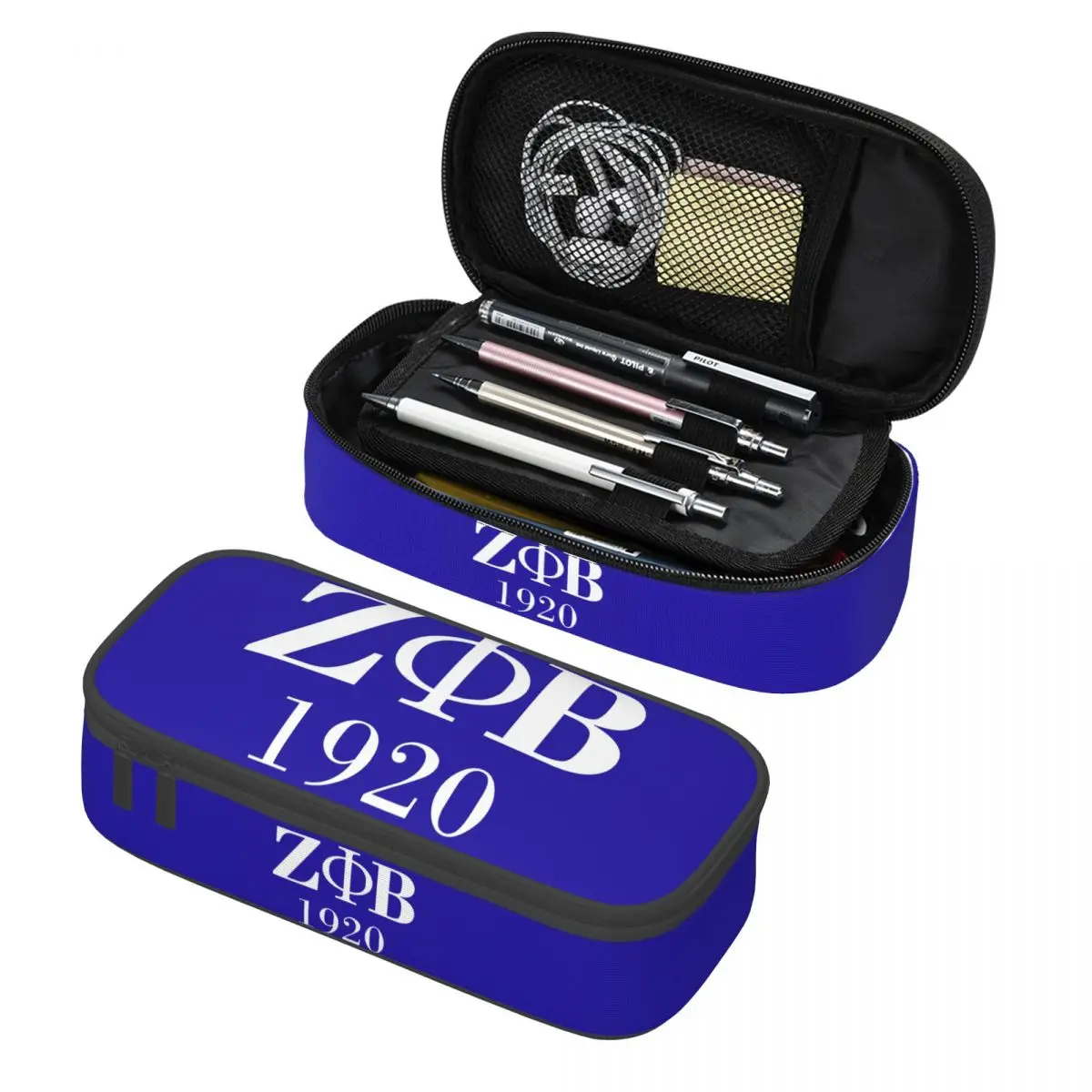 personalizado zeta phi beta sorority logo lapis case para meninas e meninos grande capacidade letra grega 1920 pen bolsa box material escolar 01