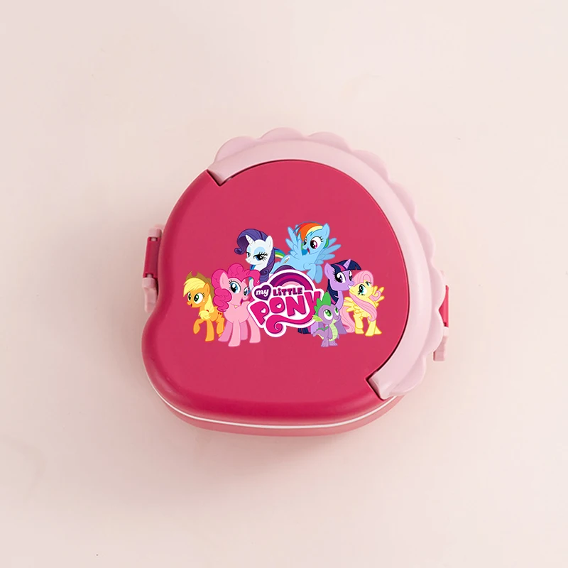 Nuovo My Little Ponys Creativo Dinosauro Scatola per il pranzo a doppio strato Ragazzo Ragazza Anime Bento Box portatile Borsa per il pranzo di grande capacità
