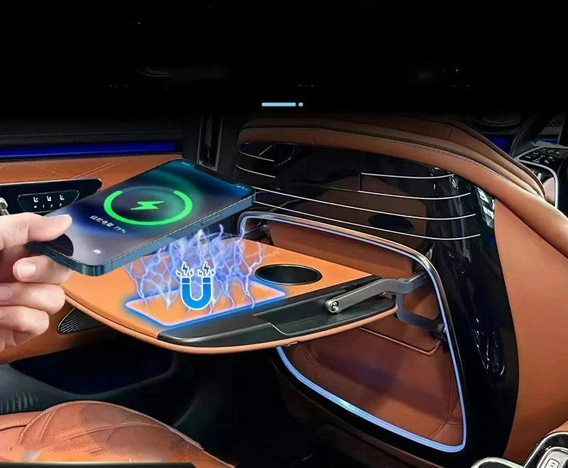 For Benz S-Class W223 Electric Rear Seat Table Table Desk With Integrated Wireless Charger Power-Deployable Auto-Folding