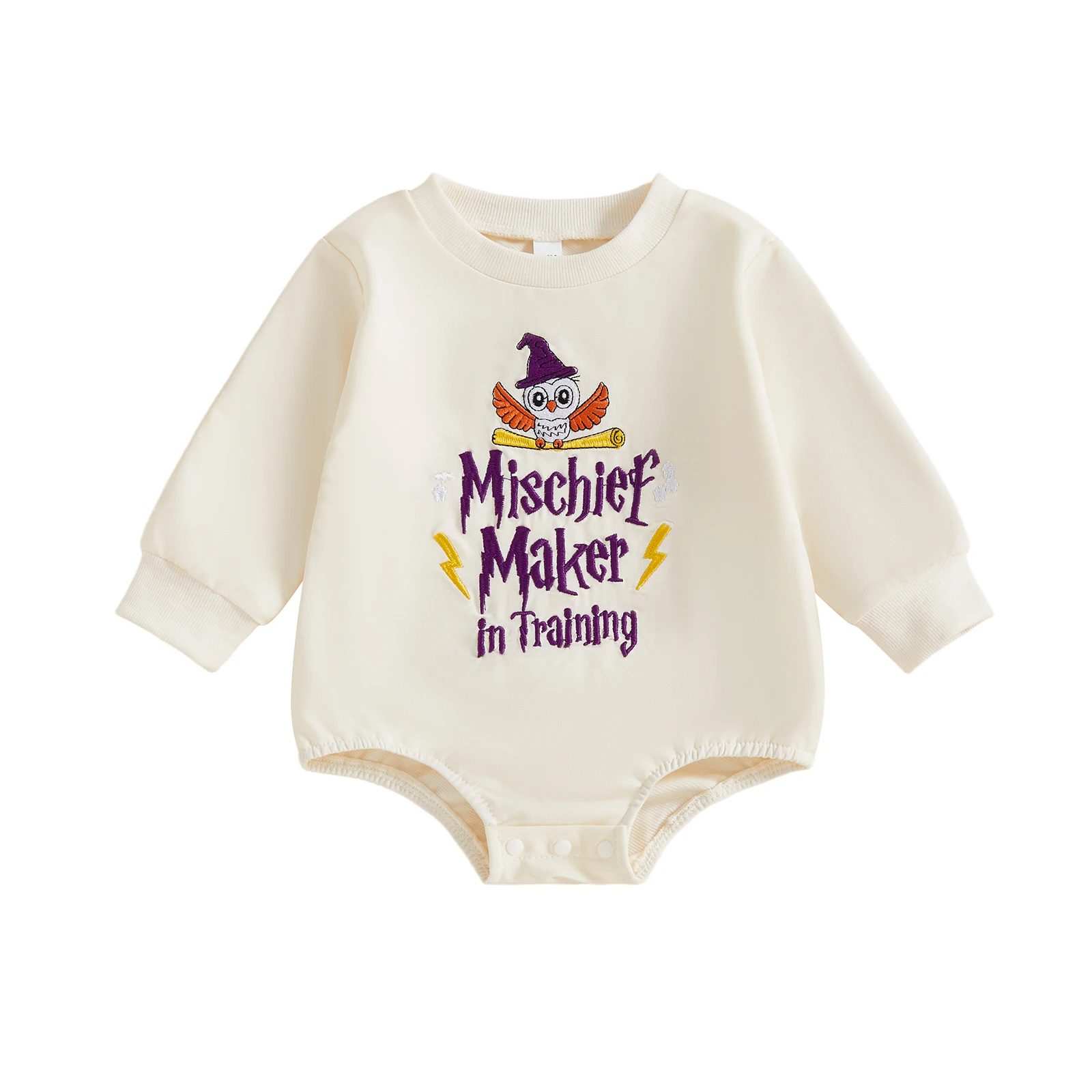 

Baby Sweatshirt Romper Casual Owl Letter Embroidery Long Sleeve Jumpsuit for Newborn Toddler Girl Boy Cute Clothes