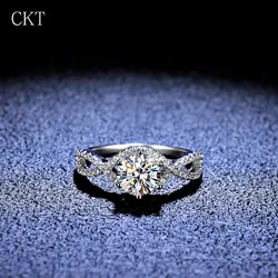 Luxury PT950 Platinum Proposal Ring Real High Clarity D Color Diamond Moissanite Rings Wedding Band Jewelry for Women