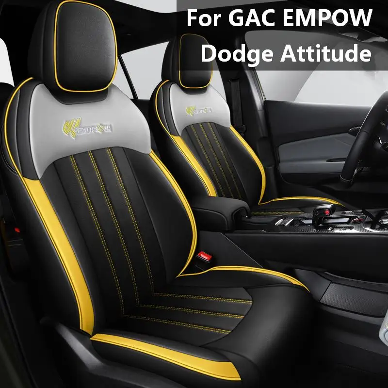 5-Seat PU Leather Full Surround Car Seat Covers Cushion Protector Fit for GAC EMPOW / Dodge Attitude Auto Interior Accessories