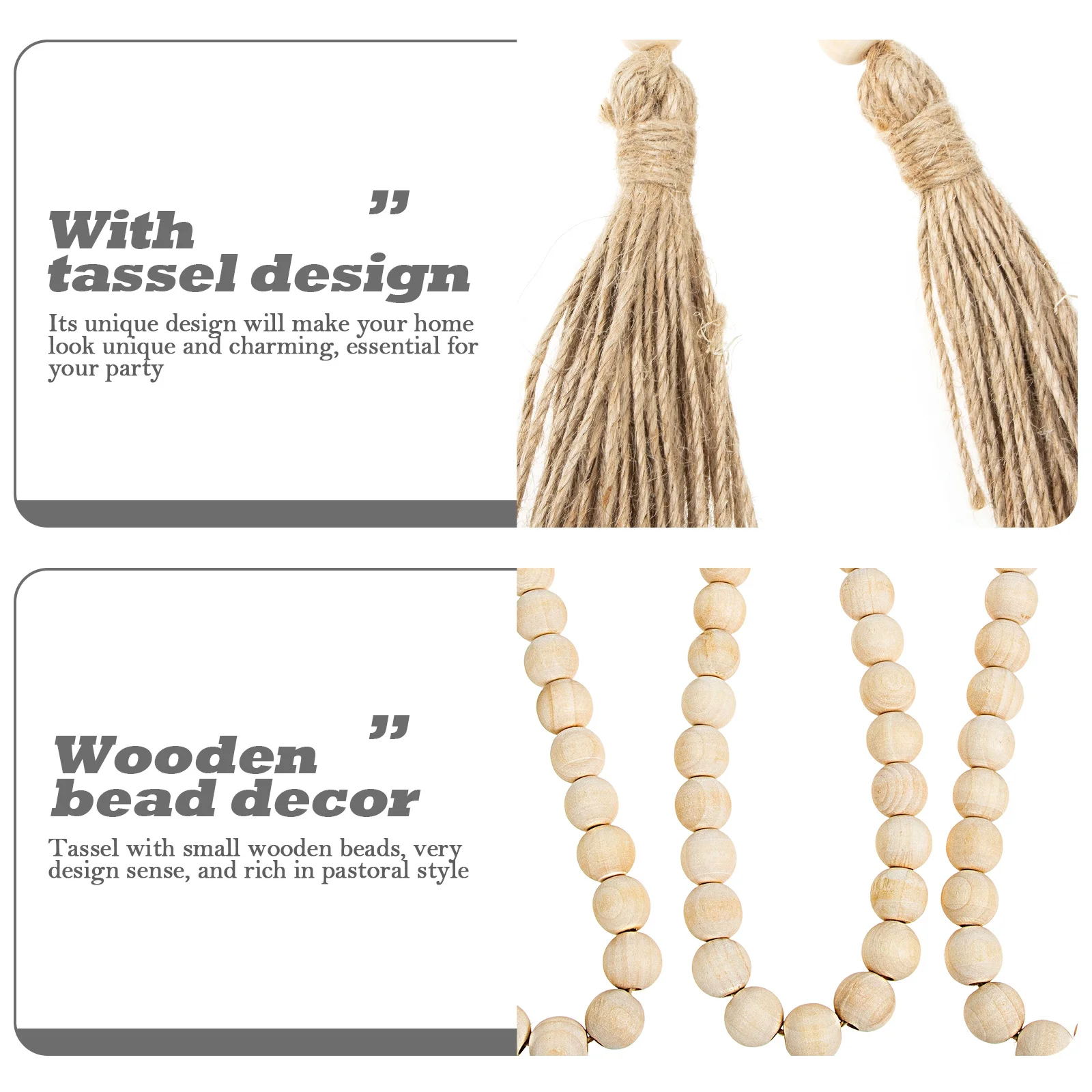 

Wooden Bead Tassel Pendant Creative Design Premium Wood Hanging Ornament Rustic Wall Decor Home Office DIY Wall Hanging Garland