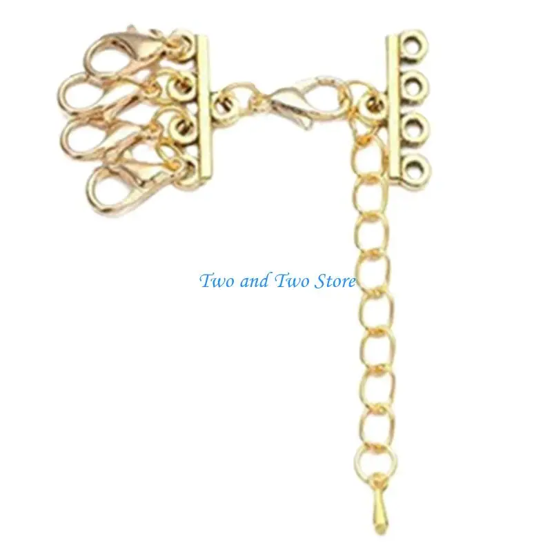 

HX6F Stylish Tube Lock Necklace Clasps Bracelet Layering Clasps Alloy Material