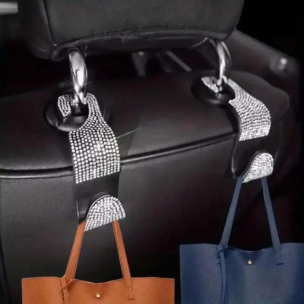 

​​Multifunction Car Seat Hook - Rhinestone Backrest Hanging Bag Organizer for Auto Interior Storage​​