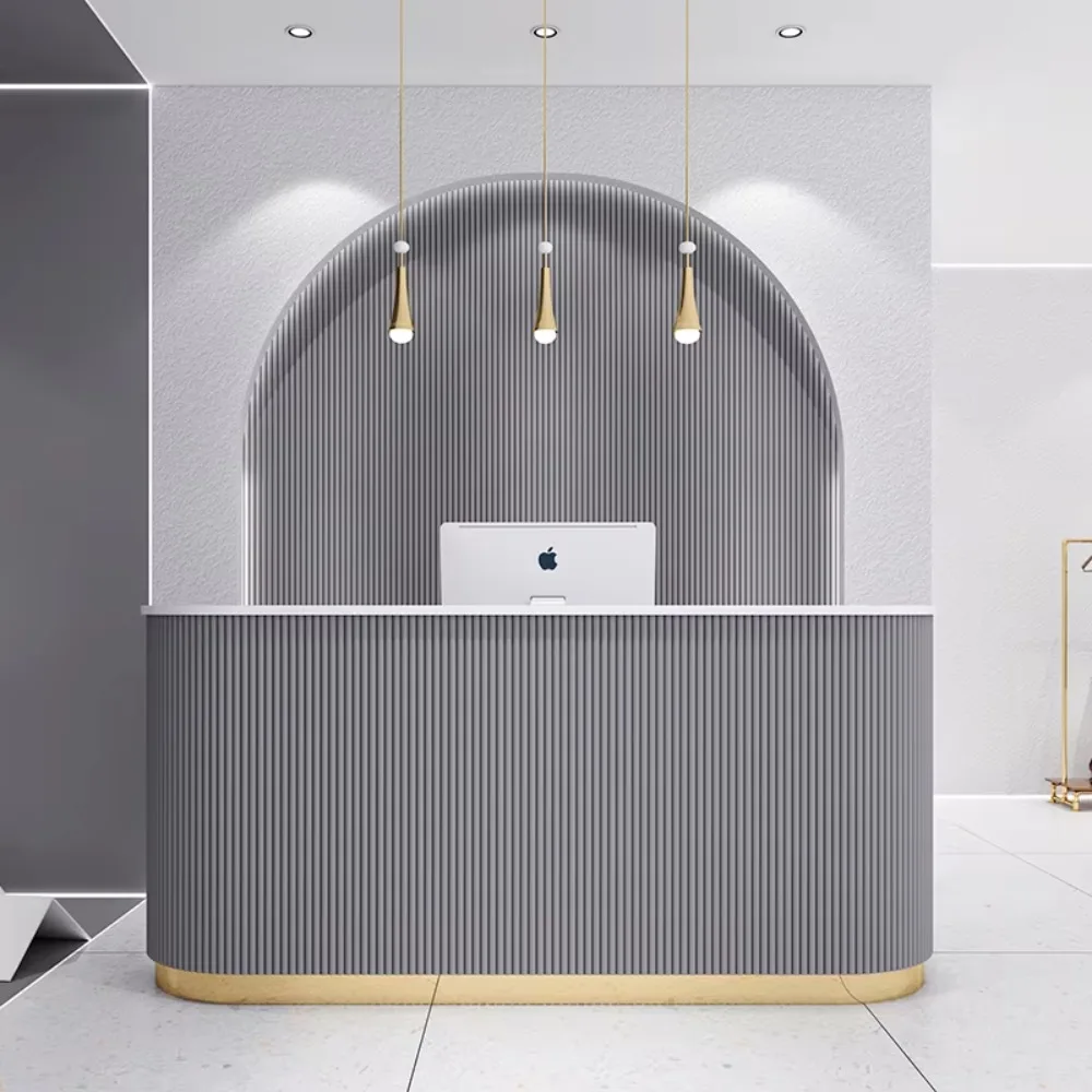 Foshan usine offre spéciale moderne pas cher blanc utilisé réception Salon de Salon bureaux de réception moderne en fibre de verre réception