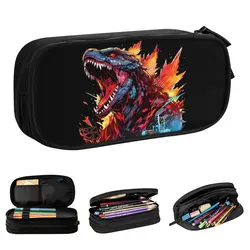 Godzillaed astucci per matite Angry Classic Pen Box Bag Girls Boys Big Capacity Office Zipper Pencil Pouch