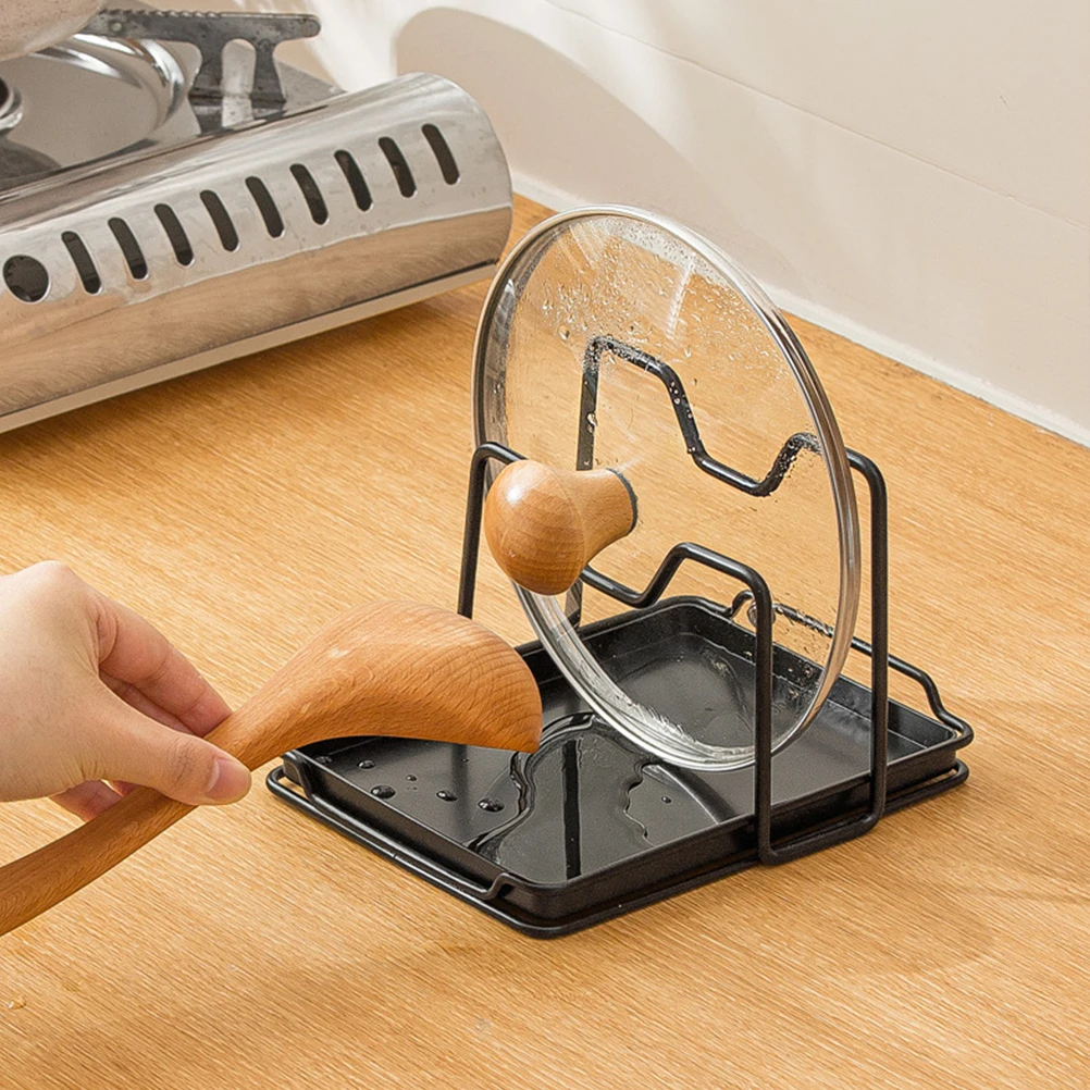 

Spare Drain Rack for Pots Pans Lid Organizer Holder Kitchen Counter Storage Space Saving Pot Lid Rack Stylish Lightweight