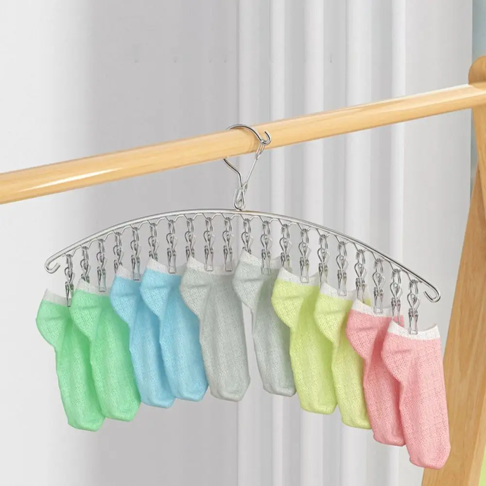 

Strong Support Stainless Steel Hanger No Deformation Space Saving Windproof Drying Rack Rustproof Steel Material