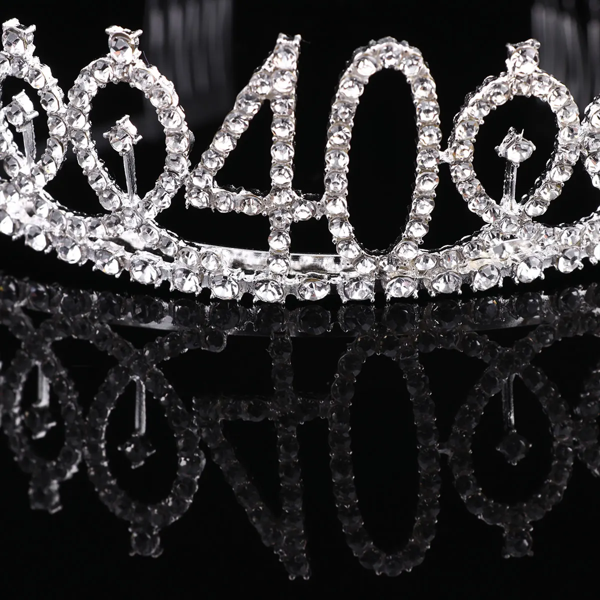 

1pc Rhinestone Comb Rhinestone Party Number Silver Birthday Number Alloy Alloy Birthday Crown Crown Stable Wear