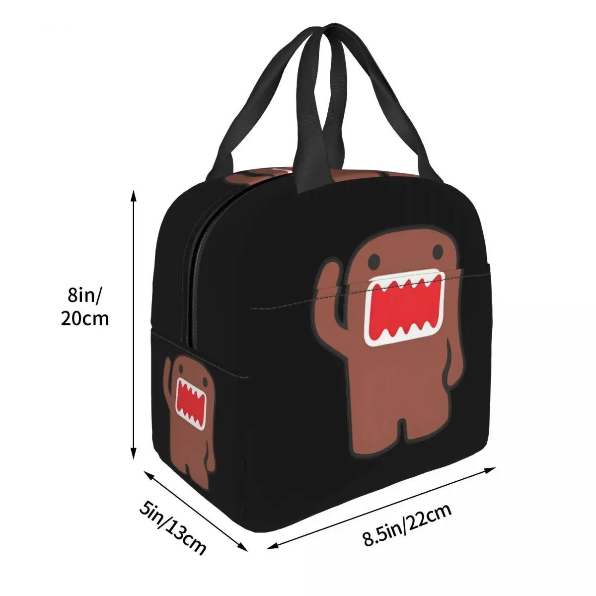 Domo Kun Doll Face Niedliche isolierte Lunchtasche, hohe Kapazität, Essensbehälter, Kühltasche, Tragetasche, Lunchbox, Arbeit, Outdoor, Lebensmittelaufbewahrungstasche