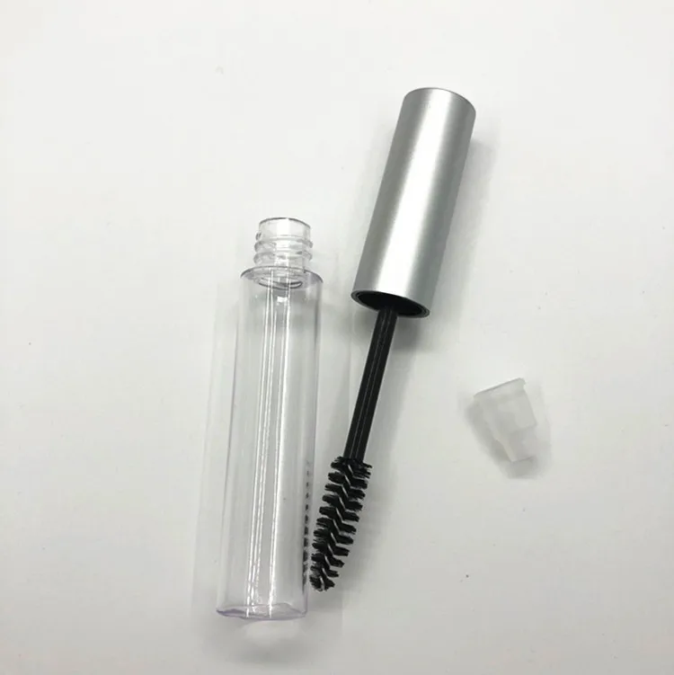 Heißer 10ml Tragbare Leere Flasche Schwarz Wimpern Rohr Mascara Creme Fläschchen/Container Modische mit Silber Deckel Nachfüllbare Flaschen