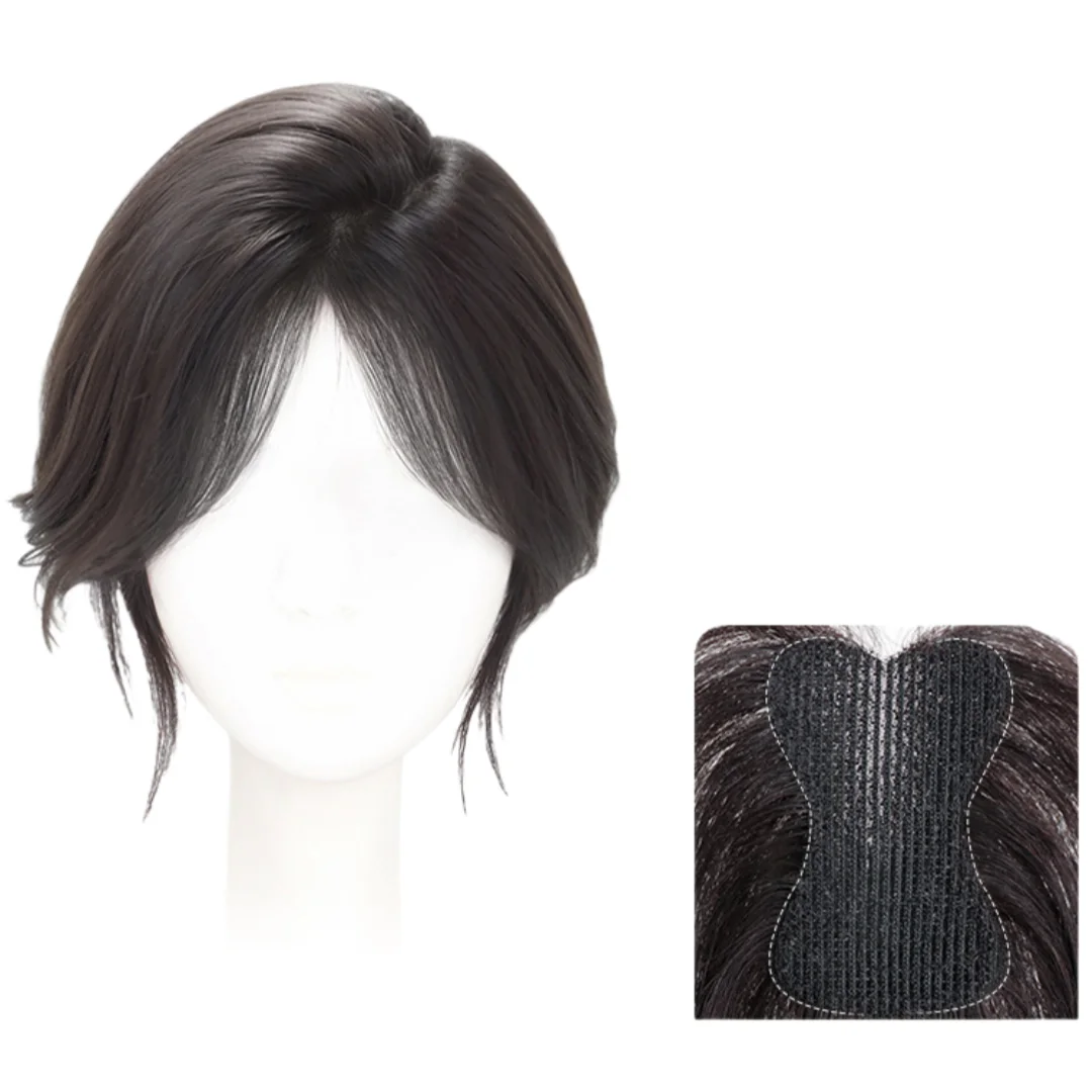 

Без зажимов из человеческих волос, французская челка на крючках и петлях, волшебная паста, топперы для женщин, легко носить, швейные наклейки, патчи для волос, наращивание