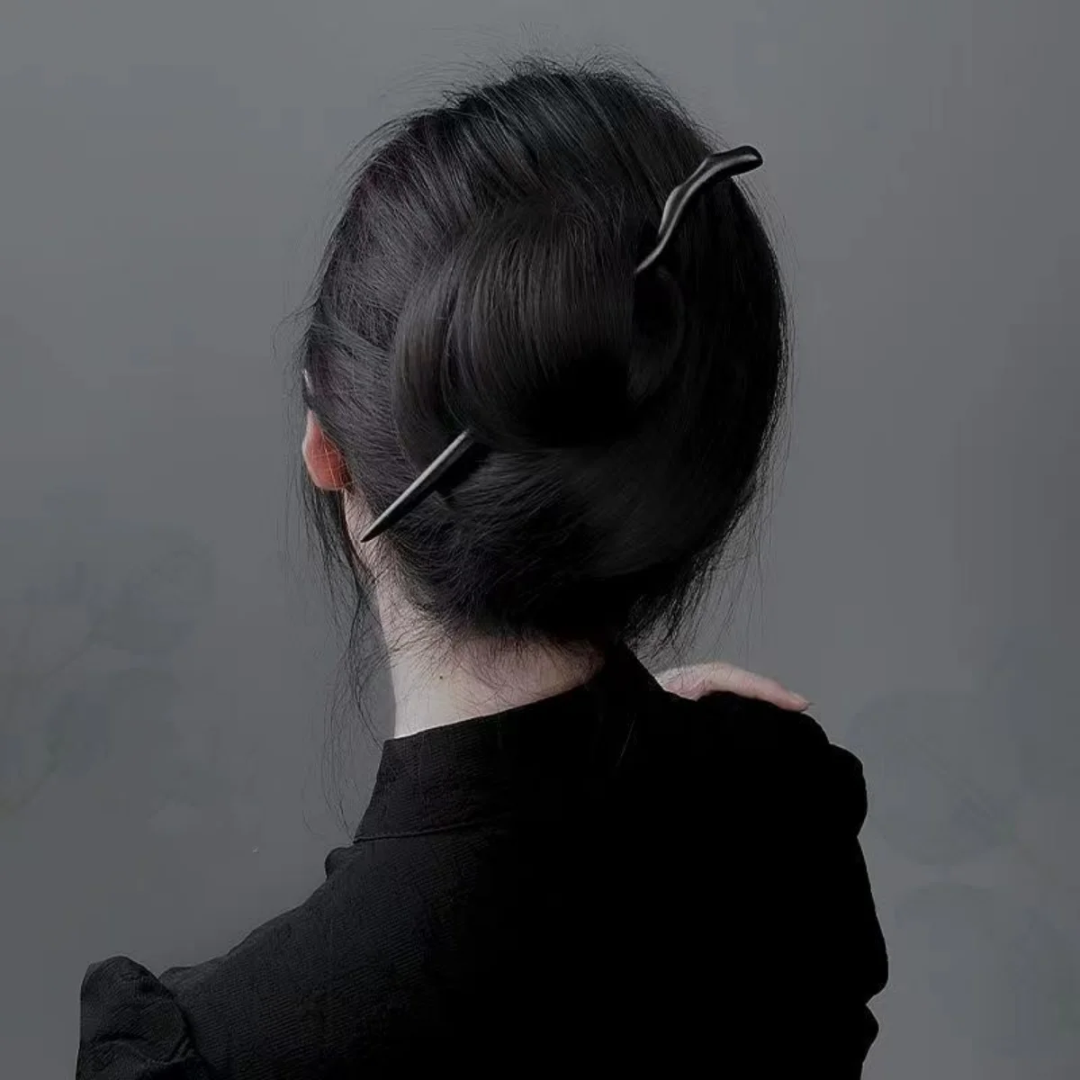 Simple Wooden Hairpin For Women Elegant Black Sandalwood Hair Stick Girls Daily Life Hair Accessories Hanfu Updo Hair Pin 1pc
