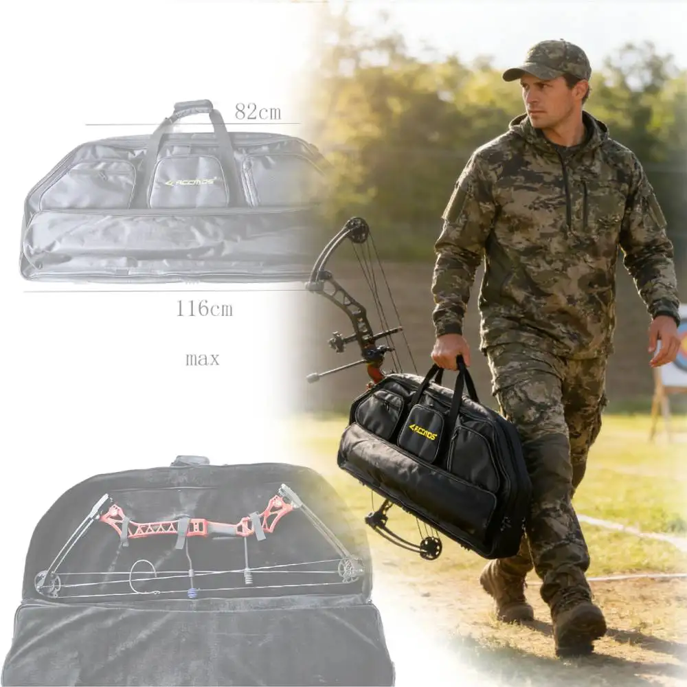 

Черная портативная сумка для стрельбы из лука с карманом для стрелы, чехол для переноски лука, аксессуары для охоты и стрельбы, 1 шт.